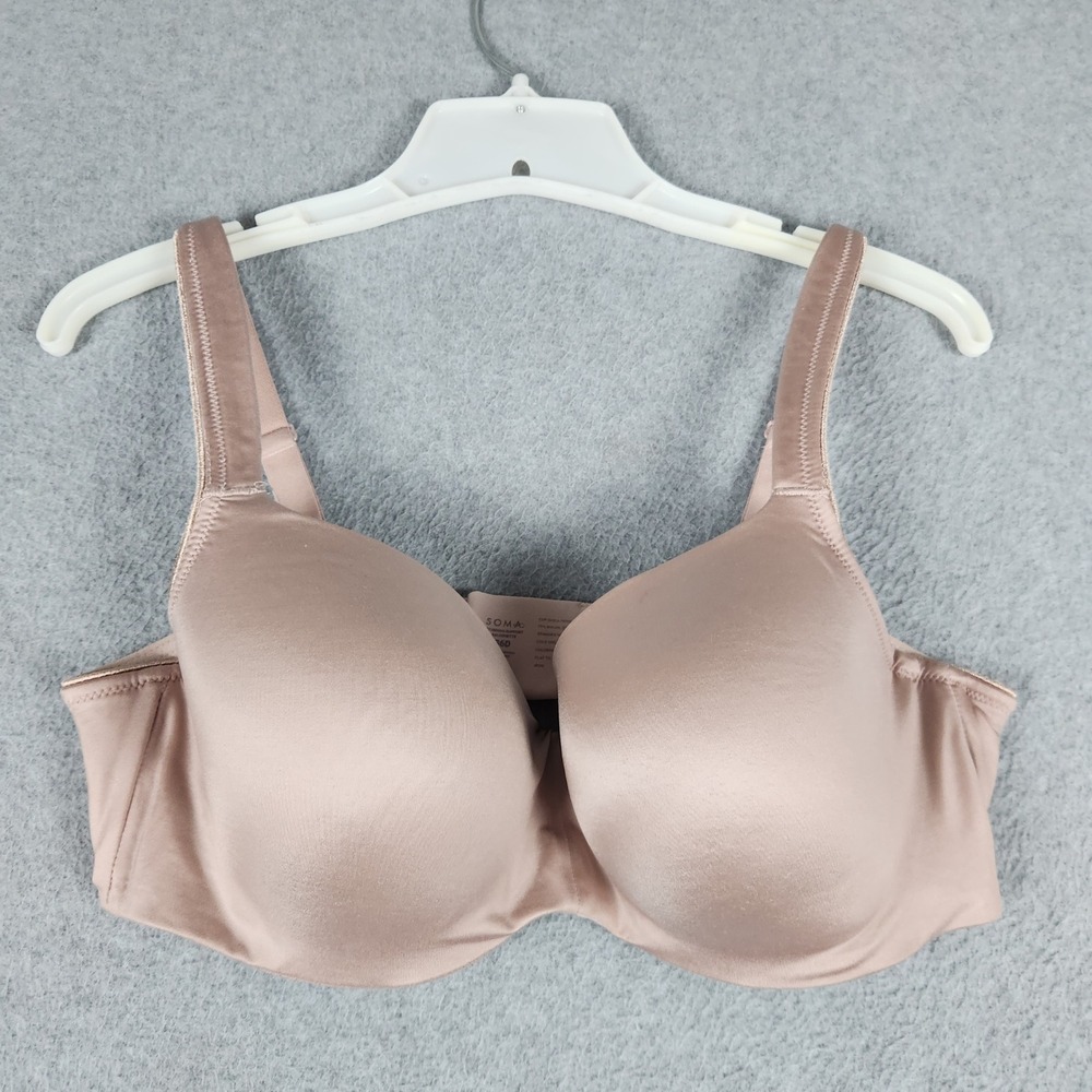 Soma Stunning Support Balconette Push Up Bra Womens 36D Beige Nylon Stretch
